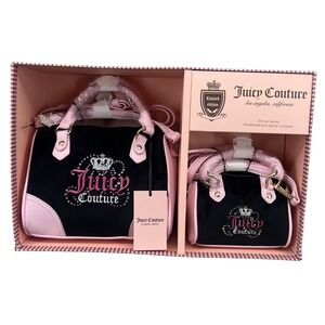 Juicy Couture Heritage Crossbody & Mini Satchel 2 Pc Set Black Viral Gift Box